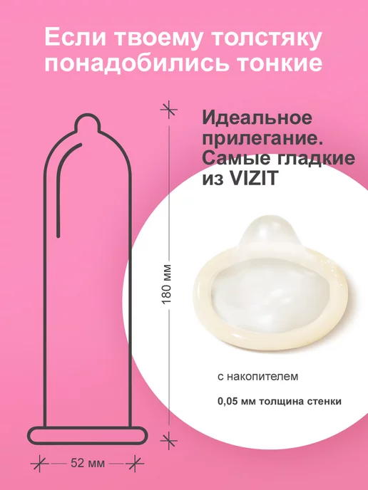 VIZIT Презервативы 100 штук классические, классические, фото 6