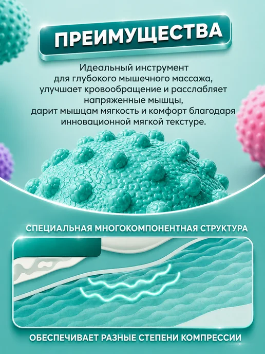 HappyStore Мяч для мфр массажа, зеленый, фото 3