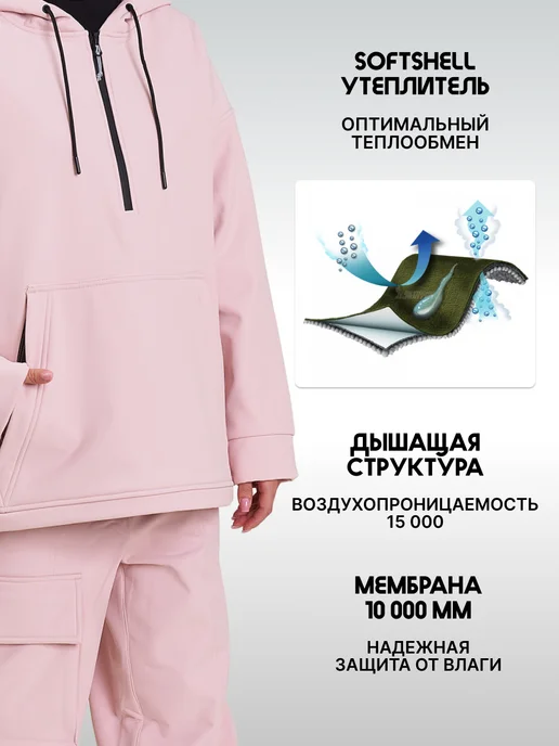 SKIFREE Куртка сноубордическая - SK01 Pink, розовый, фото 5