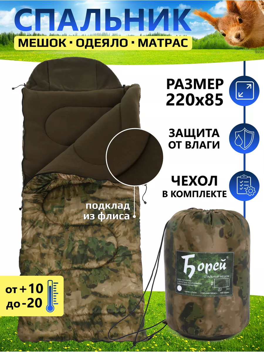 Спальник туристический для похода отдыха до -20С