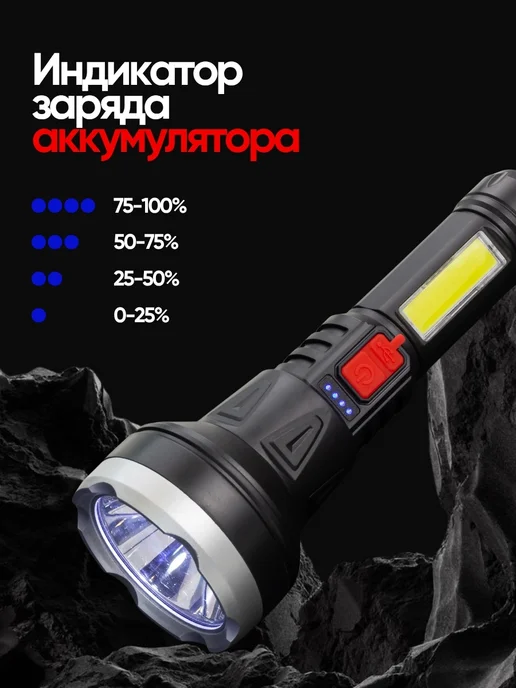 FORSTIME Фонарь светодиодный аккумуляторный, вариант, фото 7