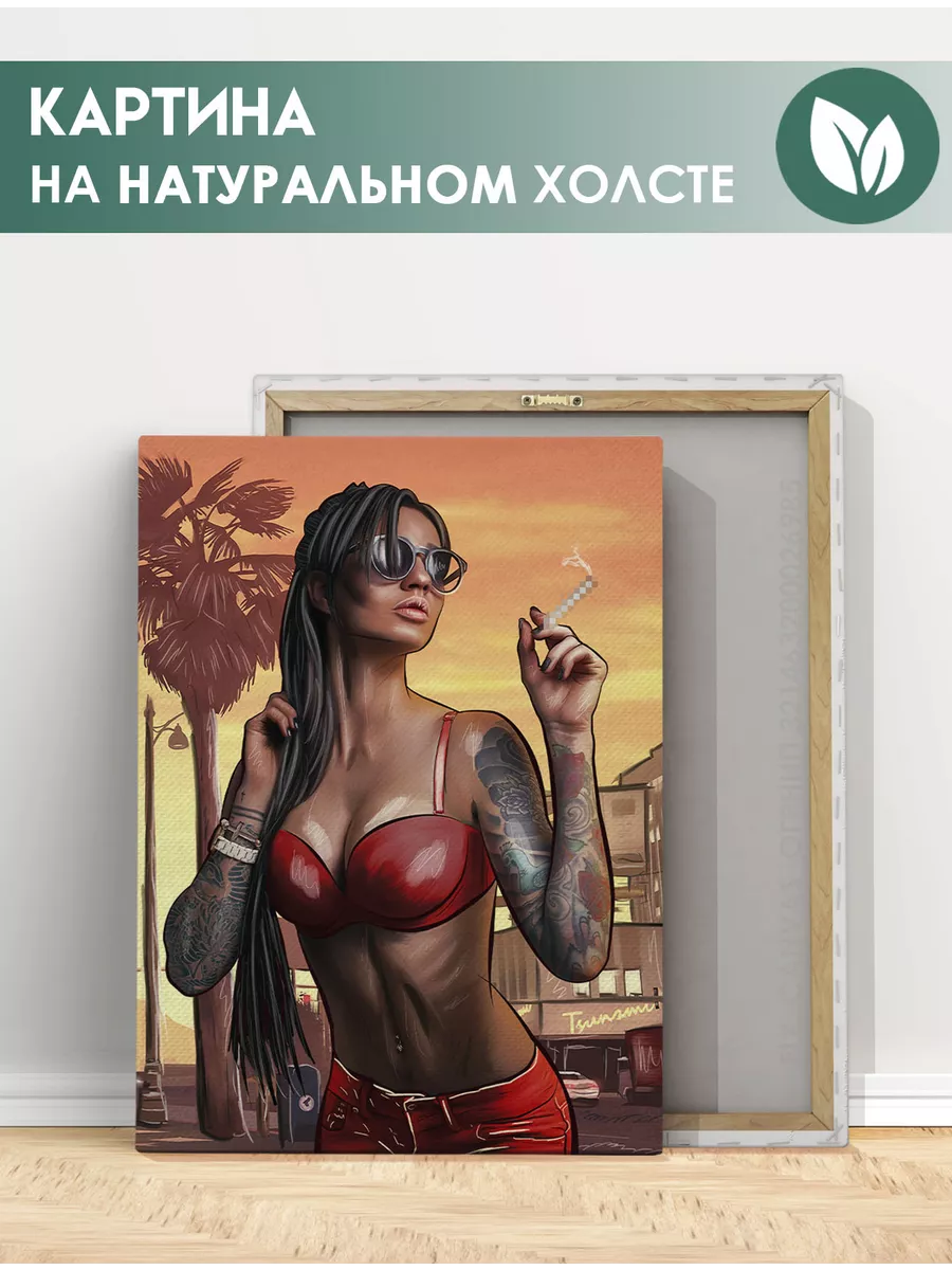 Картина Девушка с татуировками эротика арт (10) 20х30 см FIX CANVAS  210378843 купить за 846 ₽ в интернет-магазине Wildberries