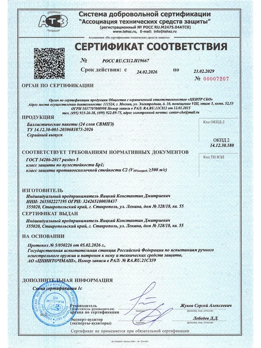 Ганза Баллистический пакет Бр1 С2 СВМПЭ Плитник грудь спина 2шт, зеленый, фото 3