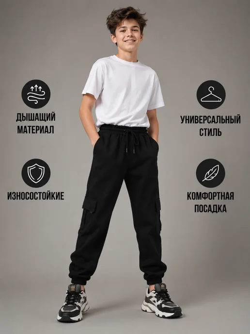 ELINA KG Джинсовые джоггеры на резинке с карманами, черный