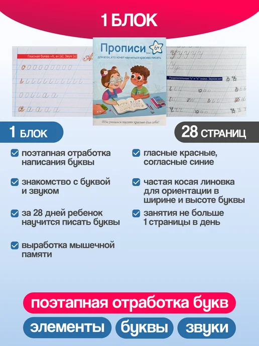 Новые горизонты Комплект обучающих прописей тренажер письма школьников, вариант, фото 6