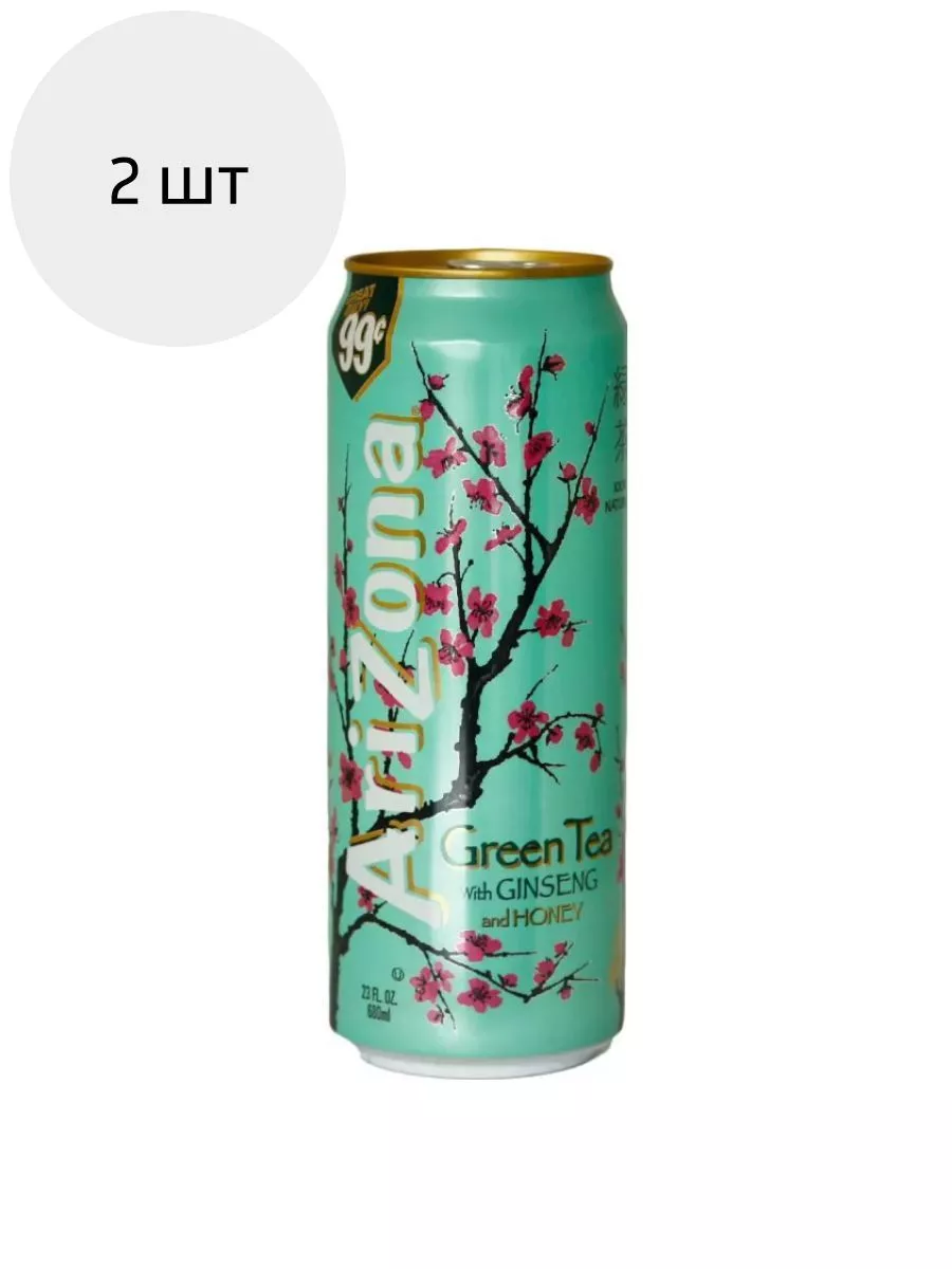 Напиток Green Tea with Ginseng & Honey 680мл х 2шт ARIZONA 210454044 купить  в интернет-магазине Wildberries