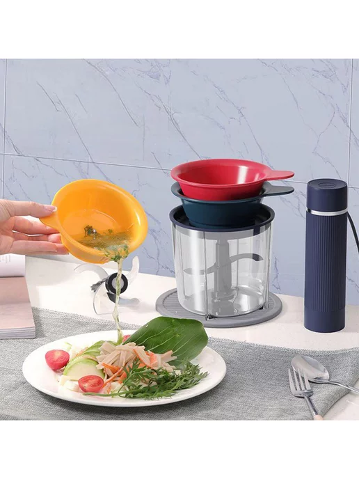 DomZone Блендер с измельчителем электрический, мясорубка, синий, фото 4