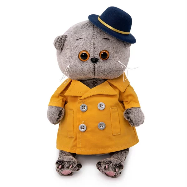 Кот Басик 20 см BABY в тренче и шляпке