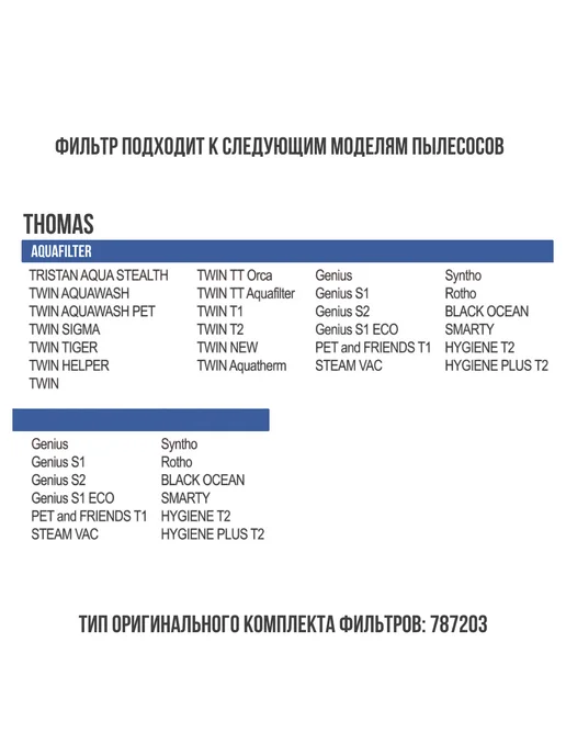 RAICHMANN Фильтры для пылесоса Thomas Aqua Box, Twin, Aquafilter, T1, черный, фото 2