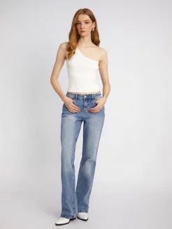 Женские джинсы клеш с низкой посадкой Zolla 210540131 купить за 2 365 ₽ в интернет-магазине Wildberries