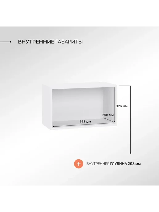 Сурская мебель Кухонный модуль шкаф навесной настенный 60 см Ницца, белый, фото 3