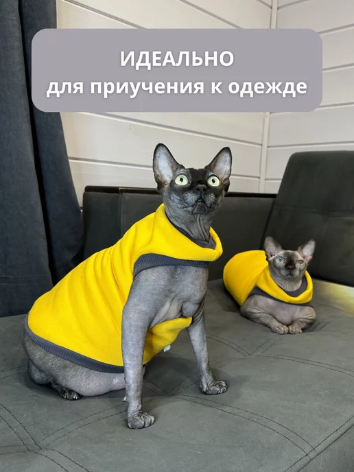 Emmy Stil Кофта толстовка для собак и кошек, желтый, фото 6