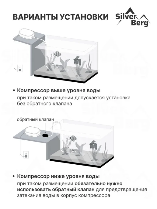 Silver Berg Тихий компрессор для аквариума до 100л, Trend180, 100 л, фото 3