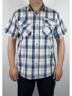 Рубашка летняя с коротким рукавом и накладными карманами SIMLION 210647049 купить за 1 216 ₽ в интернет-магазине Wildberries