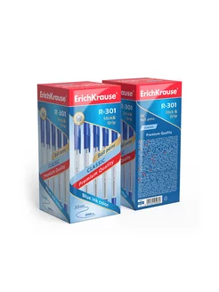 Ручка шариковая R-301 1.0 синяя 10 штук ErichKrause 210653729 купить за 330 ₽ в интернет-магазине Wildberries