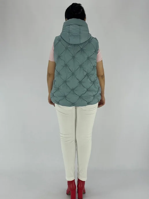 BLOOM Fashion Жилет утепленный стеганый большие размеры, голубой, фото 2