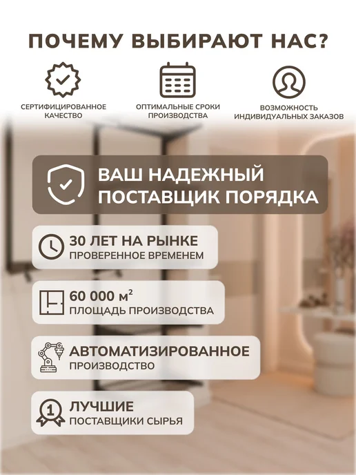 Титан-GS Гардеробная система настенная для вещей и одежды 156х35 см, 252x35 см, фото 8