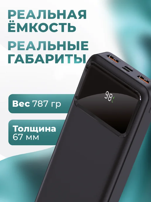 URBNSOUL Повербанк 20000 с быстрой зарядкой, черный, фото 6