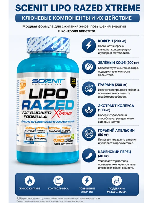 Scenit Nutrition Жиросжигатель - 120 капсул, вариант, фото 2
