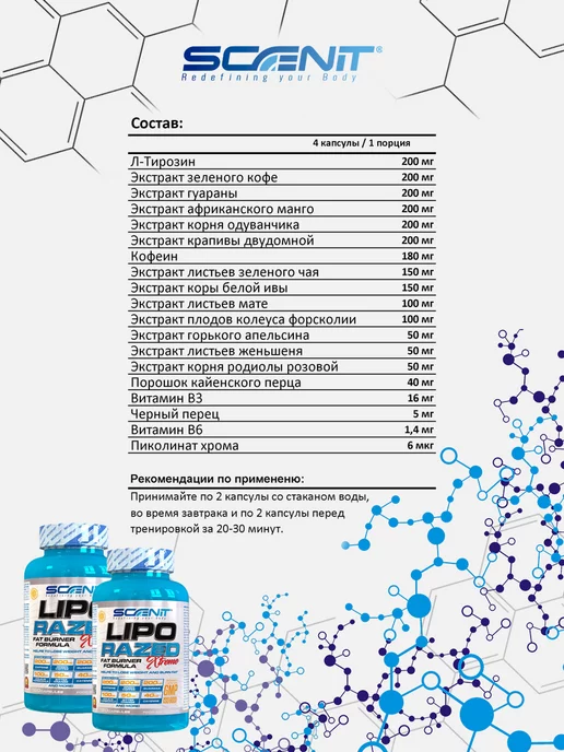 Scenit Nutrition Жиросжигатель - 120 капсул, вариант, фото 6