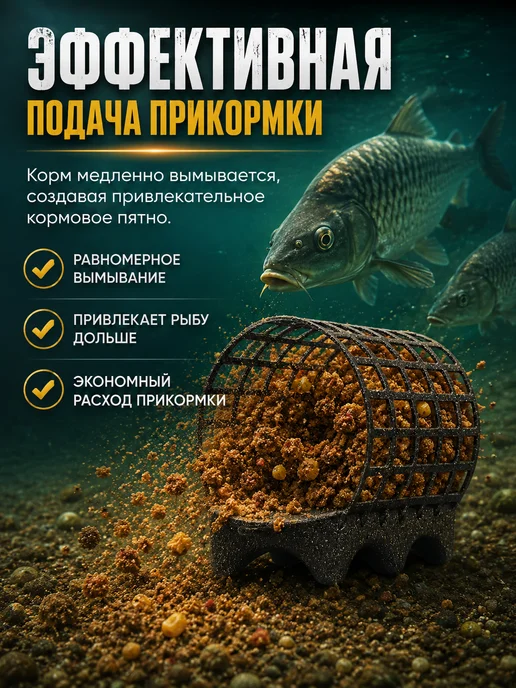 Рыболовная Империя Кормушка фидерная для рыбалки "Черепаха" (5 штук), черный, фото 4