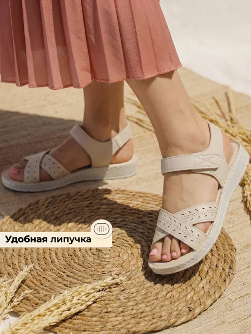 T.TACCARDI Сандалии женские летние на платформе, бежевый, фото 2