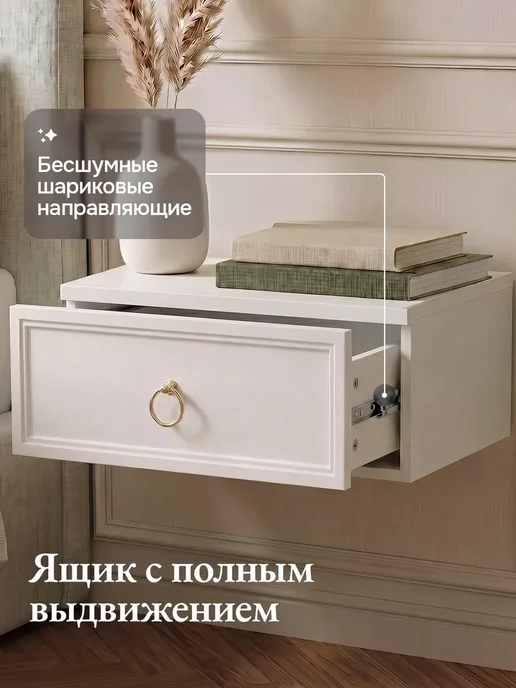 ItalDoors Тумба прикроватная подвесная, белый, фото 6