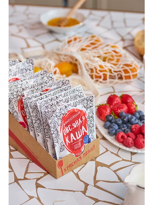 Красная ложка Каша быстрого приготовления овсянка, красный, фото 6