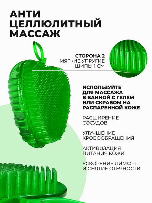 Торг Лайнс Массажер для тела антицеллюлитный ручной Чудо Варежка, зеленый, фото 6