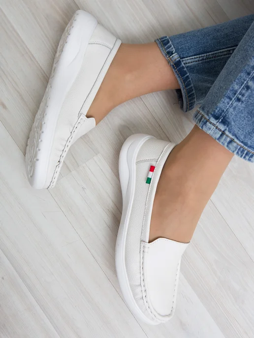 Grinshoes Мокасины натуральная кожа топсайдеры, белый, фото 5