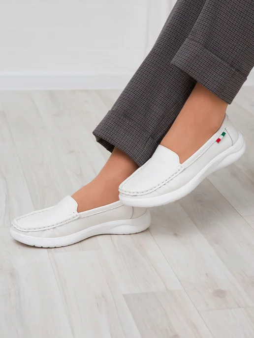 Grinshoes Мокасины натуральная кожа топсайдеры, белый, фото 7