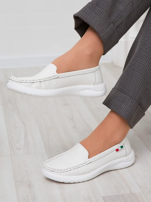 Grinshoes Мокасины натуральная кожа топсайдеры, белый, фото 8