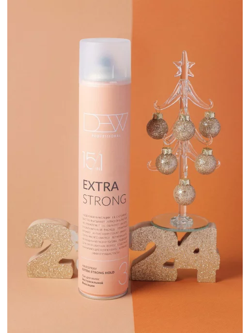 Dew Professional Мини лак для волос экстрасильный Extra Strong 15 в 1 100 мл, 500 мл, фото 6