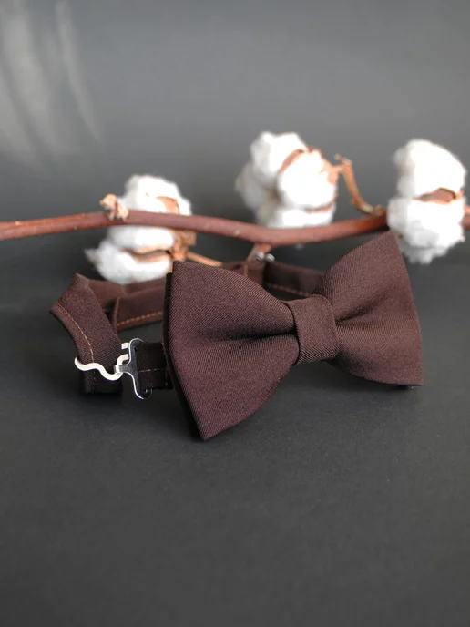 RESPECTBOW Галстук бабочка мужская классическая, коричневый, фото 3
