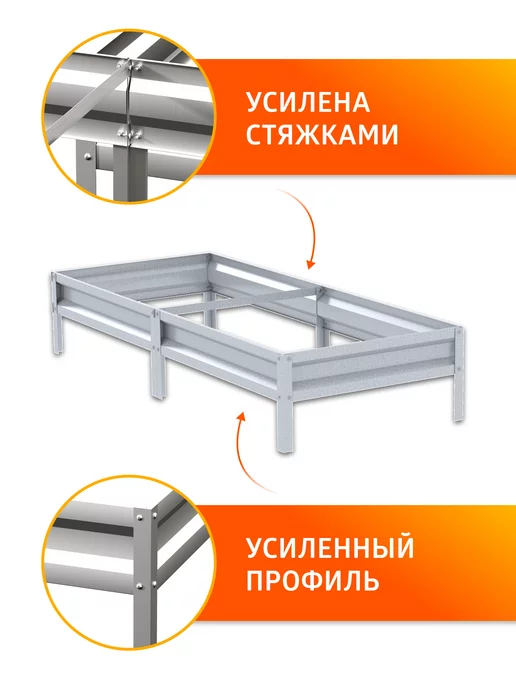 Грядка Урожайная Грядки оцинкованные 0,8 х 3 метра, Н 15 см, 0.65x4, 4 м, фото 3