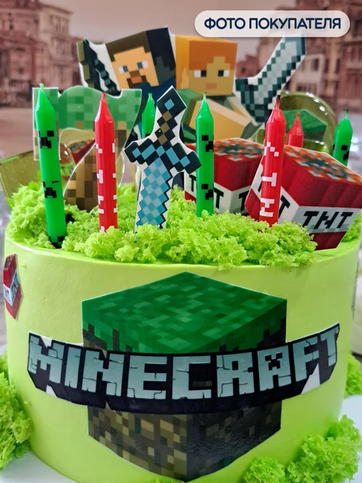 Riota Свечи для торта Minecraft 8 шт, 8 шт, фото 6