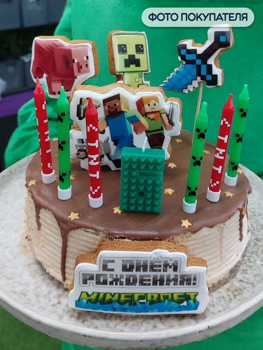 Riota Свечи для торта Minecraft 8 шт, 8 шт, фото 7