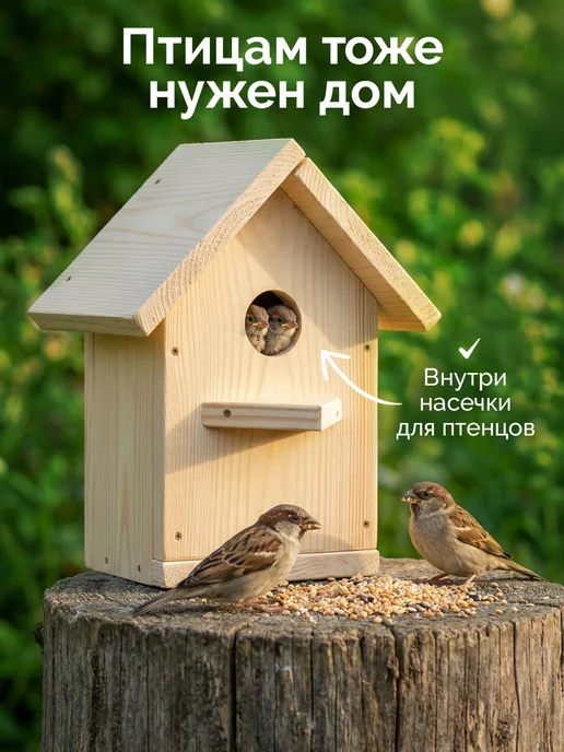 DivizionOne Скворечник для птиц деревянный конструктор, вариант, фото 2