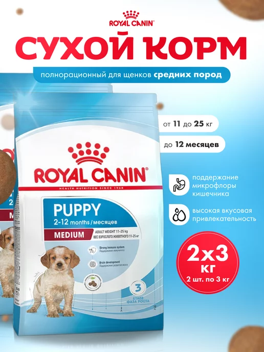 Сухой корм Royal canin для собак, средние, щенки, 6 кг