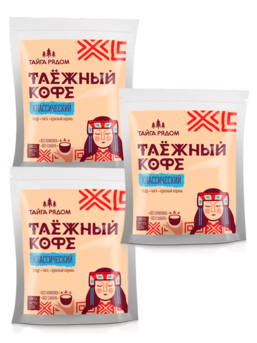 ЭКО ОТДЫХ Кофе таежный "Классический" 3шт. по 130г, 3 шт, 130 г