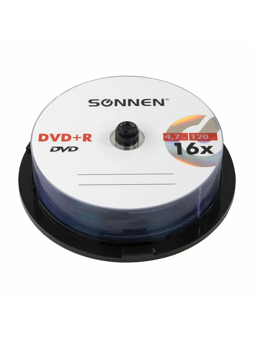 SONNEN Компакт-диски DVD+R, 4,7 Gb, 16x, Cake Box, 4,7 ГБ, фото 2