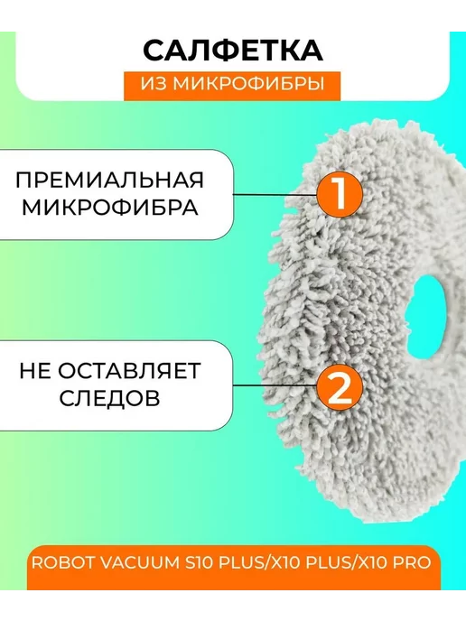 Mituroom Тряпки для робота пылесоса Xiaomi,Robot Vacuum S10+, 4 шт, фото 2