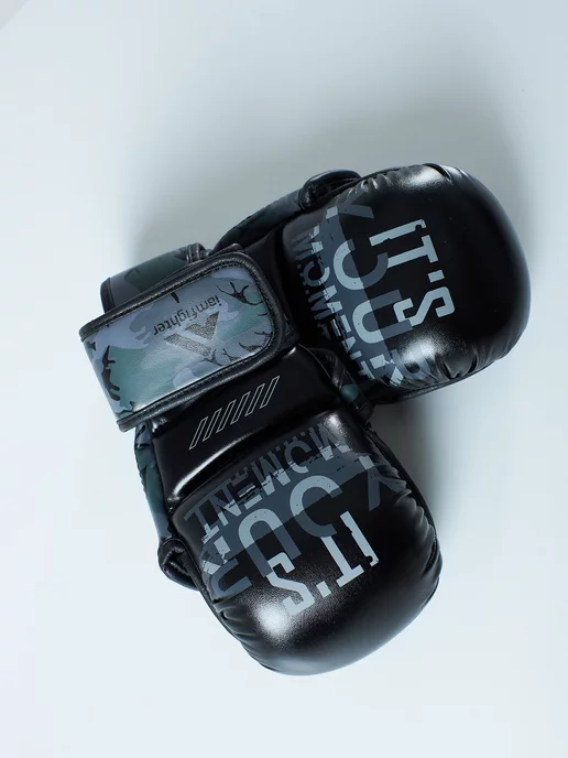 IAMFIGHTER Перчатки спортивные мма mma крабы для смешанных единоборств, черный, фото 2