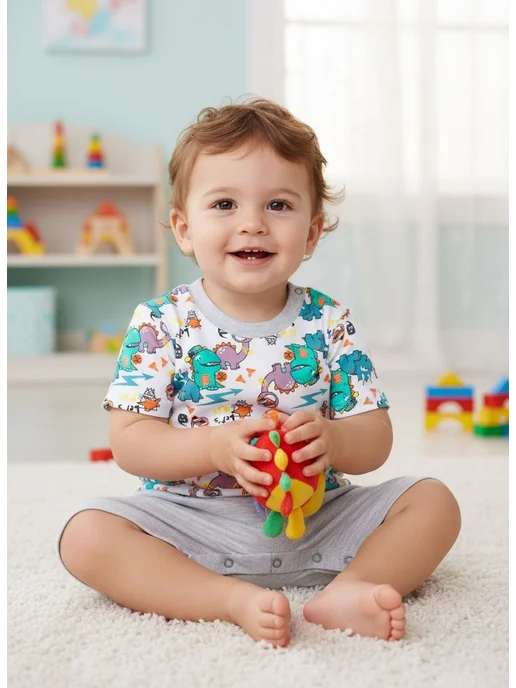 Lemony KIDS Песочник, полукомбинезон для малыша, серый, фото 2