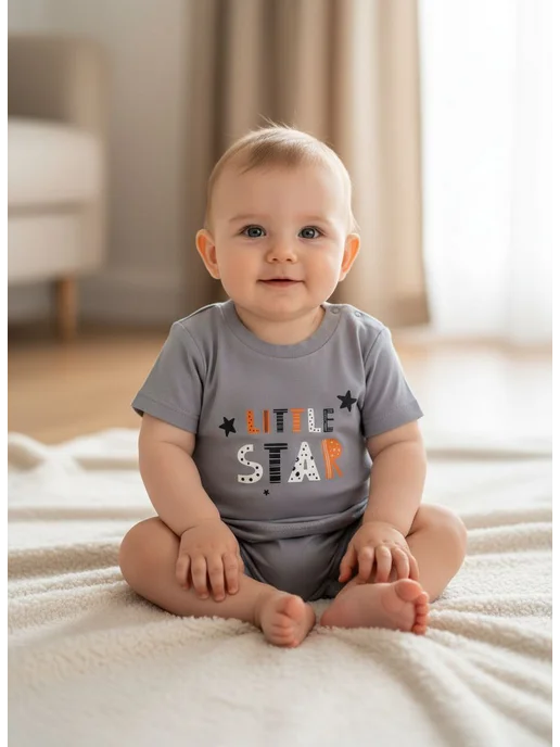 Lemony KIDS Песочник, полукомбинезон для малыша, серый, фото 7