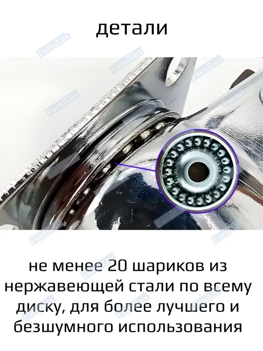FurniLux Колеса для мебели кресла поворотные усиленные D-50мм, белый, фото 4