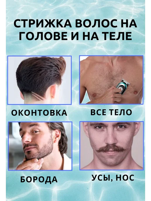 VGR Триммер для бритья (3мм, 6мм, 9мм, 12мм), серый, фото 3