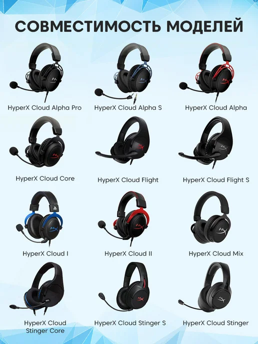 Claudio Амбушюры для наушников HyperX Cloud II III Alpha Mix, черный, фото 3