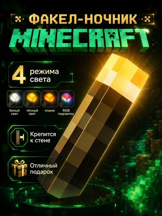 Minecraft Ночник светильник динамит майнкрафт, вариант, фото 2