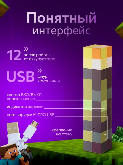 Minecraft Ночник светильник динамит майнкрафт, вариант, фото 5
